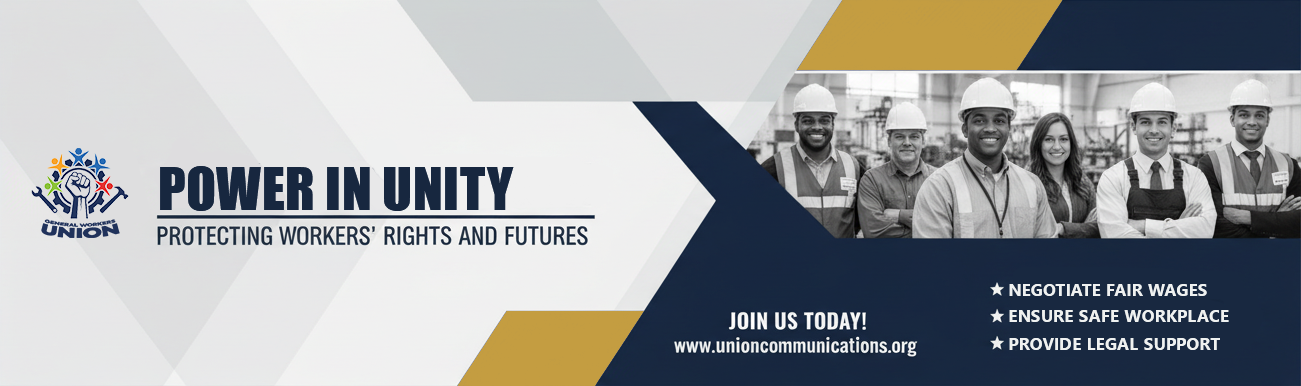 Union digital banner highlighting strength through unity, designed for clarity and impact in online environments.