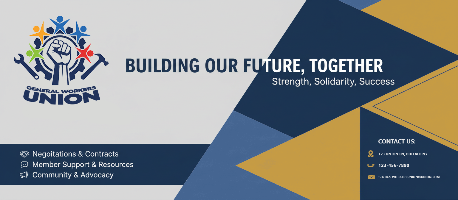 Banner mockup created for union communications, designed for high visibility and clear messaging in large-format displays.
Built in Adobe Illustrator with standard print considerations to support real-world union use at offices, events, and shared spaces.